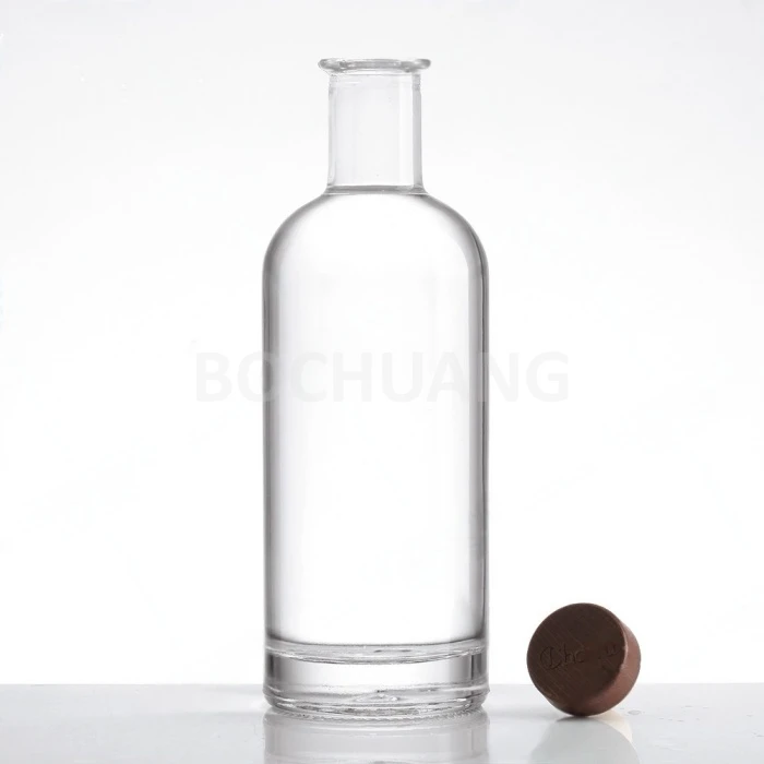 750ml (25.4oz) साफ़ कांच की गोल बोतल