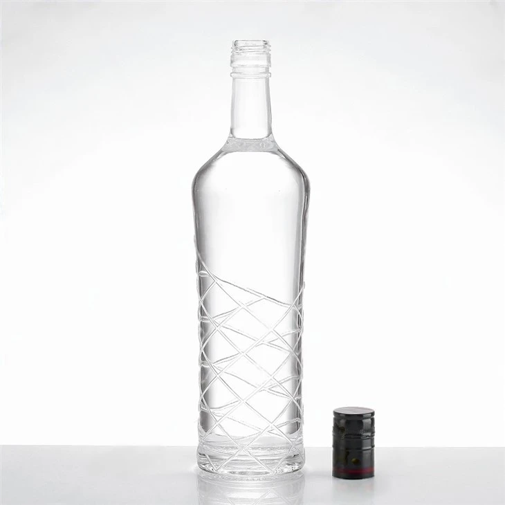 Empty Flint Clear Glass Bottle For Liiquor Packaging factory
